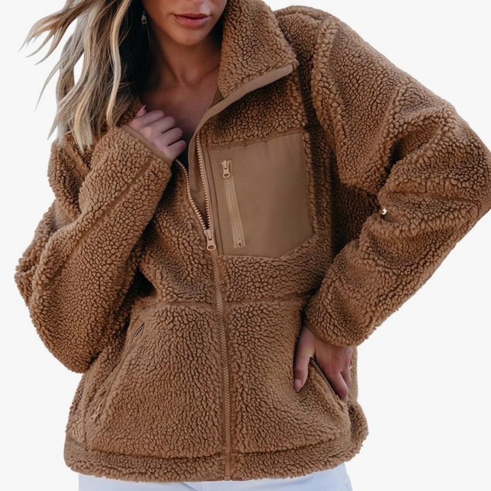Luvamia Warm Tan Sherpa Jacket